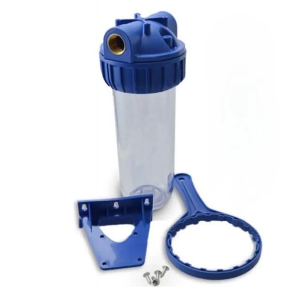 Contenitore filtro 10" IN-OUT 3/4" con chiave e staffa