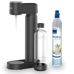 Soda maker lite nero con bottiglia e bombola